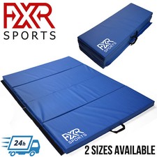 Four Folding 6ft / 8ft Fold Crash Blue Gymnastic Exercise Mat - FXR Sports