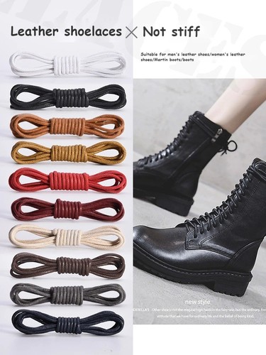 Cotton waxed shoe laces - shoe, round