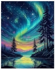 AURORA FOREST CROSS STITCH KIT 11 COUNT PRINTED AIDA SIZE 30x40CM