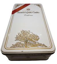 Ernest And Julio Gallo Large Metal Empty Wine Tin Holds 2 Bottles Storage Tin