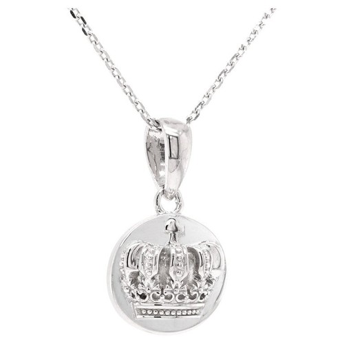 Sterling silver crown pendant - sterling,