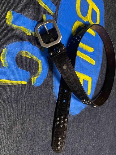 Rrl leather studded - leather, belt