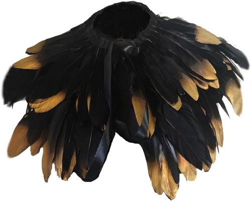 Gothic feather shawl - feather, punk