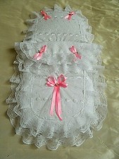 DOLLS PRAM SET BRODERIE