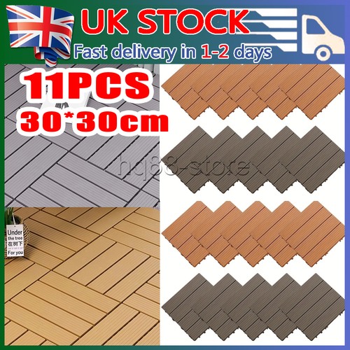 11x wpc decking tiles garden - wpc,