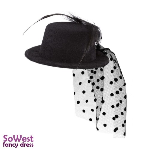 Fascinator mini black - black, hat