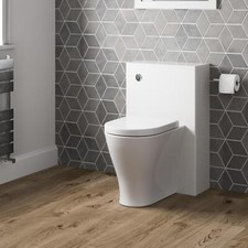White Gloss Concealed Cistern Unit & Arles Toilet 50cmWidth Single Flush Modern