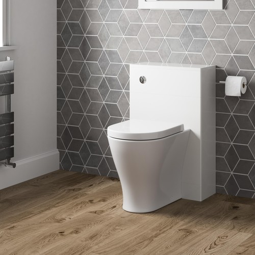 White gloss concealed cistern - white,