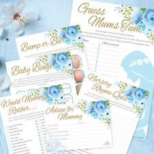 FLORAL BLUE BABY SHOWER GAMES