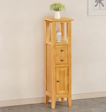 Corner Cupboard, Slim Oak Open