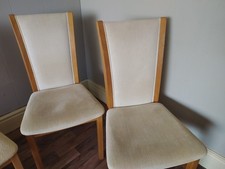 Skovby upholstered back dining chairs, beech frame, pair of
