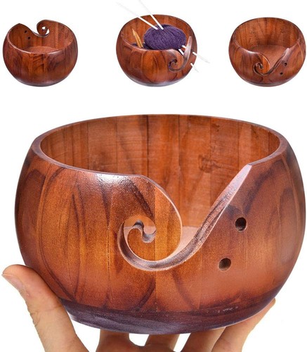 Large wooden yarn bowl - large,