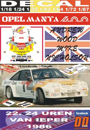 Decal opel manta 400 - decal,