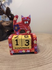 Wooden Hand Painted Cat