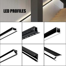 1M Black Aluminium LED Profile