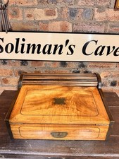 Antique Writing slope military Camphor wood Victorian 1875 great condition 