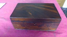 ANTIQUE  COROMANDEL WOOD DESK TOP WRITING BOX   OR SEWING BOX  WORK BOX