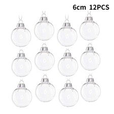 Iridescent Glass Baubles Balls for Christmas Tree Decor DIY Crafts 12pcs