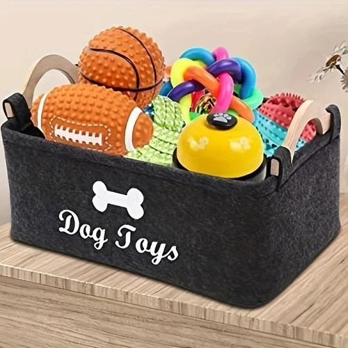 Felt pet toy storage - storage, box