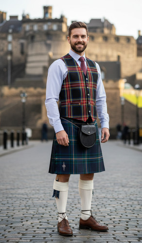 Scottish tartan waistcoat - scottish, vest