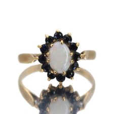 Gold Ring Opal Sapphire Yellow