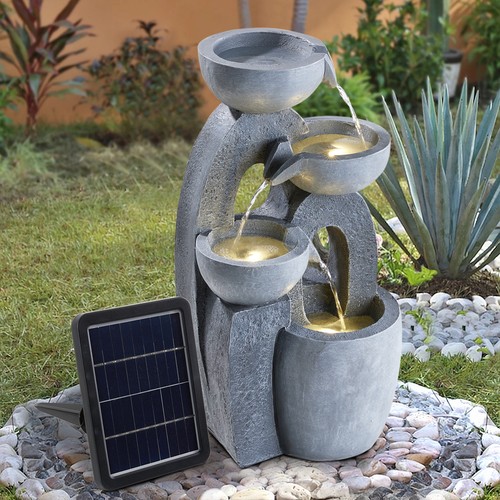 Solar garden waterfall - garden,