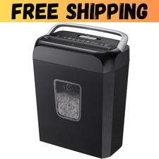 Commercial Paper Shredder Industrial 6 Sheet Cross Cut Heavy Duty Home Office