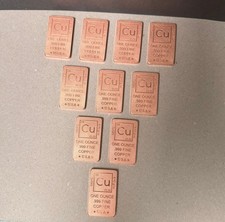 10 x 1 oz PURE Copper Bullion