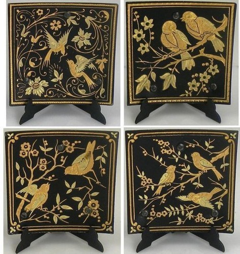 Damascene gold dove design - gold,