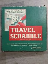 Vintage Travel Scrabble Spears Games,100 Tiles,board,4 Wood Racks,legs Missing