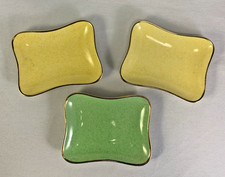 Royal Winton Grimwades Dishes Sponge Yellow Gold Green Butter Pats 1930s Rare x3