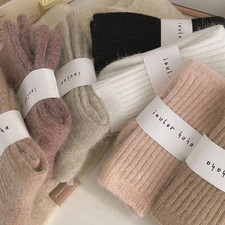 Cashmere Mid Tube Socks Thick Long Socks Winter Warm Velvet Socks  For Women