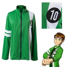 Ben 10 Ben Tennyson Green Coat Cosplay Costume Jacket Halloween Carnival Suit