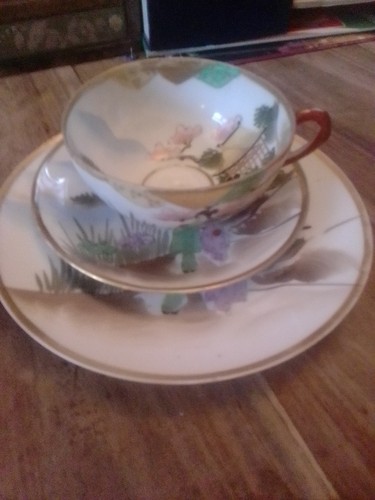 Japanese hand painted trio - japanese,