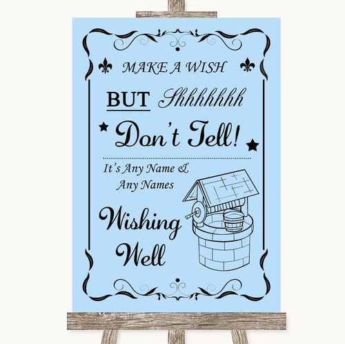 Blue wishing well - wishing, message