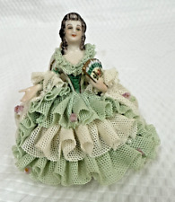 Vintage Volkstedt MV~IRISH DRESDEN ~ELIZA~LACE Figurine~MZ Emerald Collection