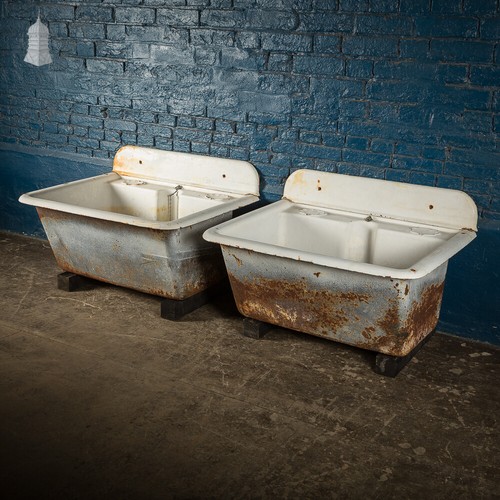 Pair large cast iron sinks - large,