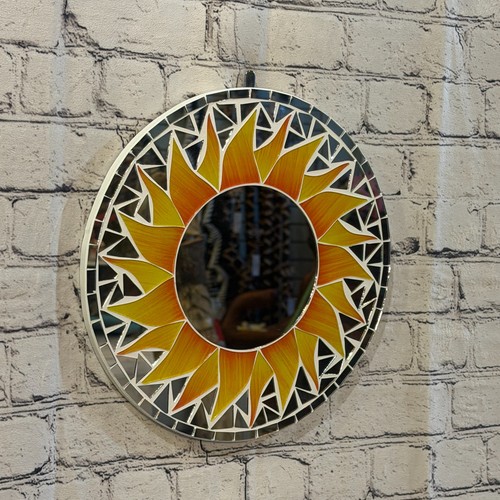 Orange sun flame - orange, mosaic