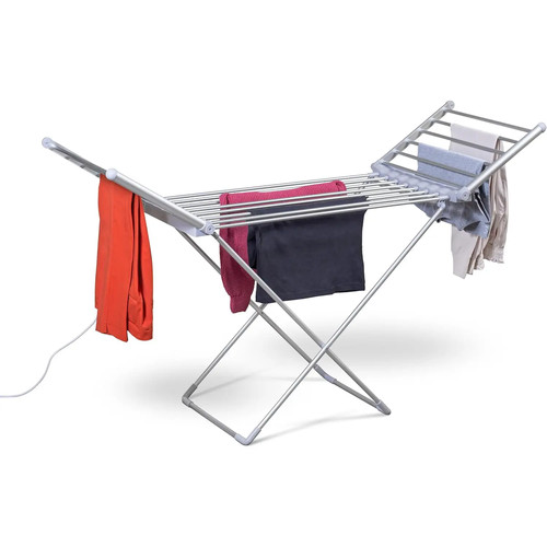 Heated winged clothes airer - heated,