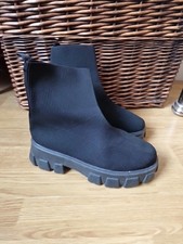 Womens Black Chunky Platform