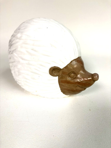 White ceramic hedgehog garden - hedgehog,