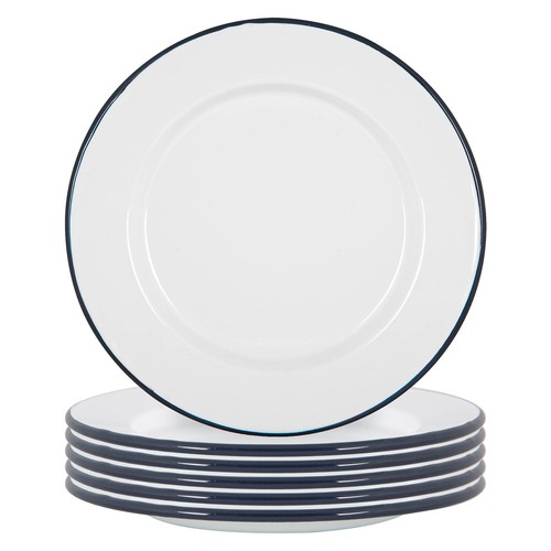 White enamel dinner plates - enamel,