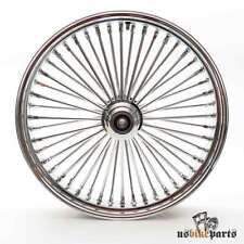 21x3.5" Big Fat King Spoke Rim, Chrome - Front, 1x Flange - Wheel Bearing 3/4 Inch