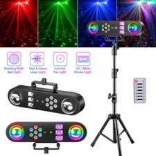 5-In-1 Beam Laser DJ Lights Set w/Stand RGB UV LED Disco Ball Club Bar Lights