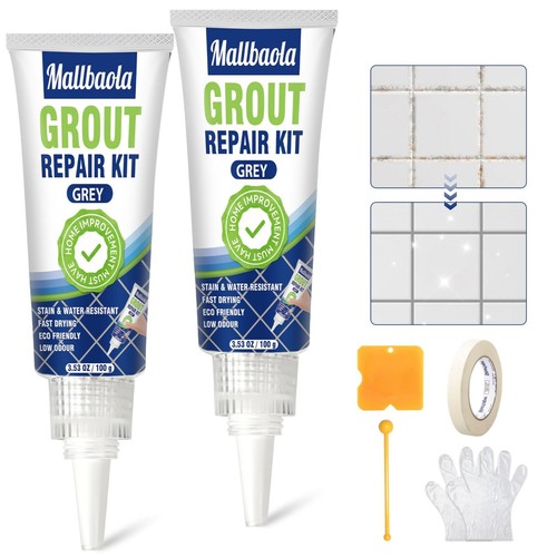 White grey tile - white/grey, grout