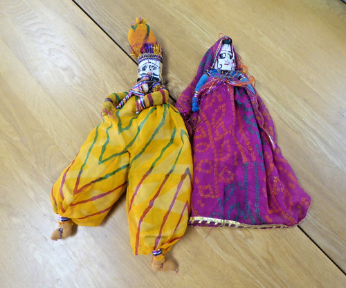 Vintage hand painted indian - x2,