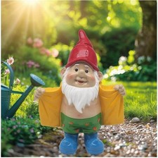 NAUGHTY FLASHER GARDEN GNOME LARGE 9" GARDEN ORNAMENT NEW AND BOXED L&P