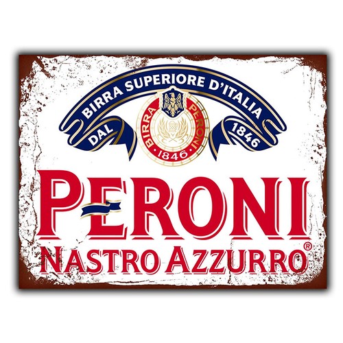 Peroni beer sign metal - peroni, plaque