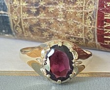 Gents 9ct Gold & Garnet  Gypsy