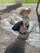 Lladro 5222 Pretty Pickings - a Girl With Basket of Flowers Porcelain Figurine